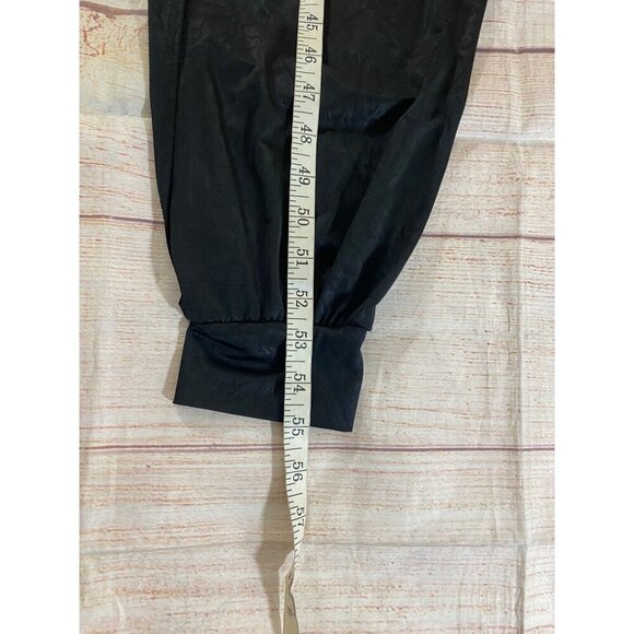 Sabora Women's Black Sheer High Slit Halter Jumpsuit - Large - Picture 5 of 14